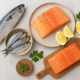 Oily fish selection rich in EPA and DHA omega-3 fatty acids"