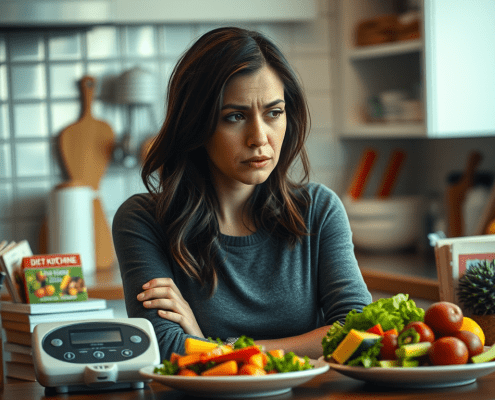 Why most diets fail. Woman practicing mindful eating and portion control to support long-term weight management